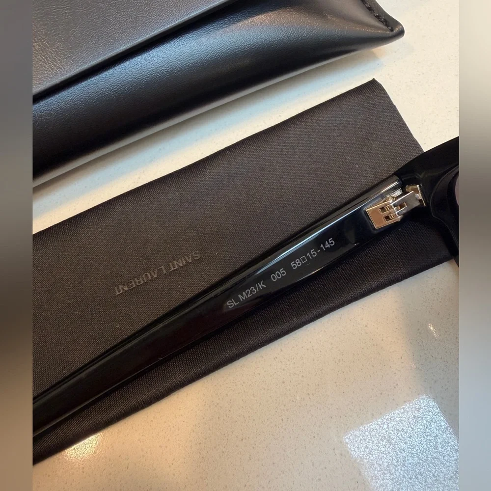 Brand New!Saint Laurent YSL 58mm Sunglasses in Black/Black with Gold Hardware